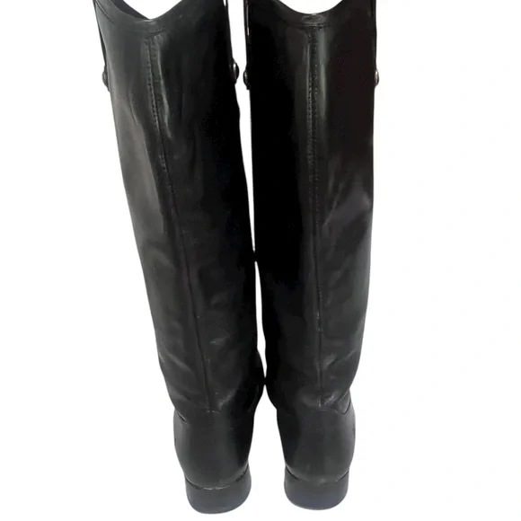 Frye Melissa Button Tall Black Leather Riding Boots Classic Fall Staple - Picture 12 of 16